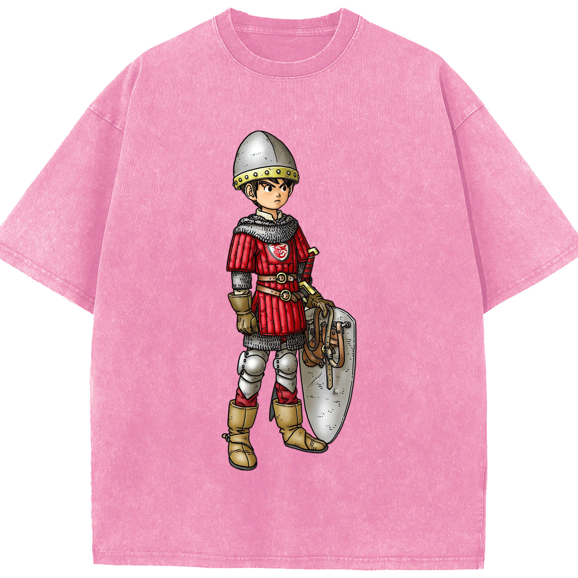 （画像用） ドラゴンクエスト Doragon Kuesuto Dragon Quest 綿100% ヴィンテージ風 半袖Tシャツ（フロントプリント）